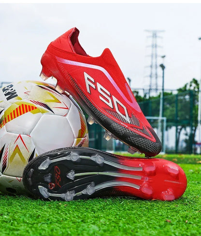 Chaussures de football pour hommes – Chaussures de foot antidérapantes pour garçons – Crampons pour gazon – Baskets de match de haute qualité – Best-sellers – Chaussures montantes légères pour l'extérieur