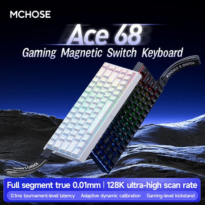 MCHOSE ACE 60 Pro ACE68 V2 Customized Magnetic Axis Gaming Mechanical Keyboard Wired Hot Swap 0.08ms 0.001mmRT 8KHz 256K SOCD/RS