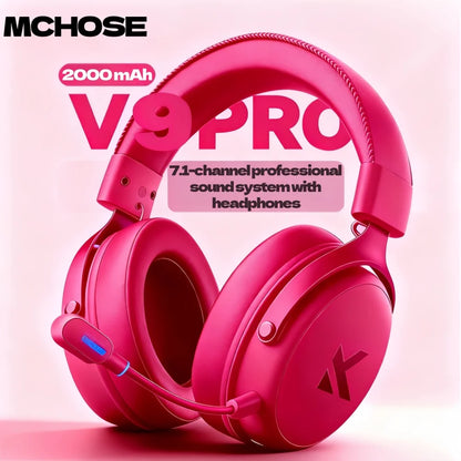 MCHOSE V9 Pro Gaming Wireless Headset7.1 Surround Sound Headphones Noise Canceling Mic Low Latency Lightweight for PS5 PC SWITCH