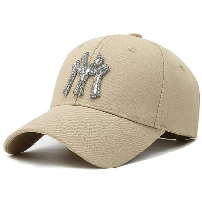 MY Rhinestone Hat Female Spring and Fall Street Casual Outdoor Duck Tongue Cap Fashion Versatile Baseball Cap Sunshade