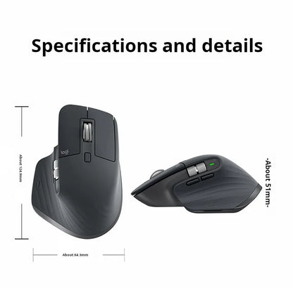 Logitech MX Master 3S brezžična Bluetooth miška za poslovno pisarno Softtone – ergonomska poslovna pisarniška miška