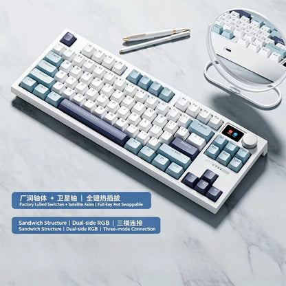 The New Hot-Selling EPOMAKER x AULA F75 75% ANSI Hot-Swappable Washer Bluetooth 5.0/2.4G Wireless/wired Mechanical Keyboard PBT