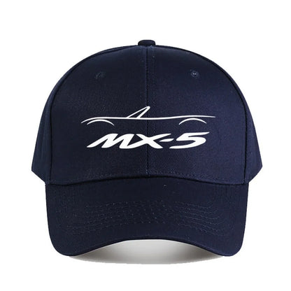 MX5 NA Baseball Cap for Men & Women - Stylish Black Polyester Hat with White Logo, Durable Outdoor Fishing & Casual Wear Cap