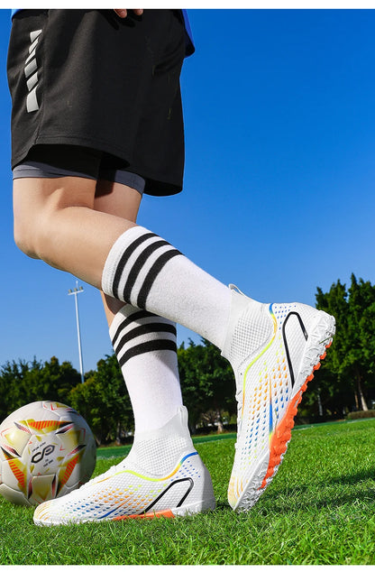 Men Outdoor Football Boots FG/TF Professional Training Soccer Shoes Cleats Turf Futsal Match Grass Unisex Non-slip Breathable