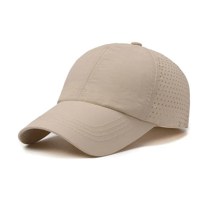 Snel drogende zonnepet voor dames, casual sportpet voor heren, grote maat baseballpet, 60-65 cm, verstelbare zonneklep, pet met klep