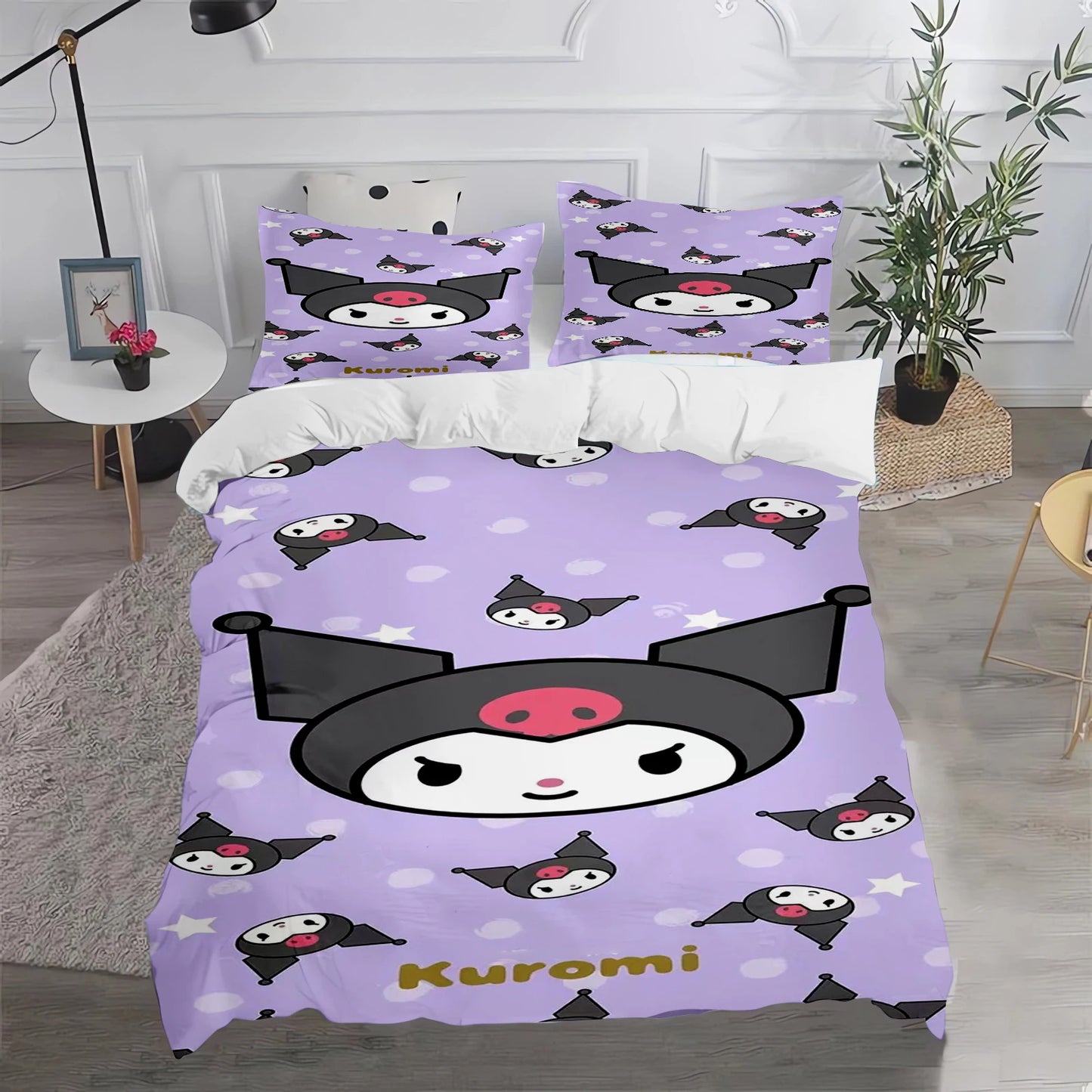 Kuromi Duvet Cover Cute Pillowcase Bedding Set Adult Boy Girl Bedroom Decoration Children Gift Single Double Large Size