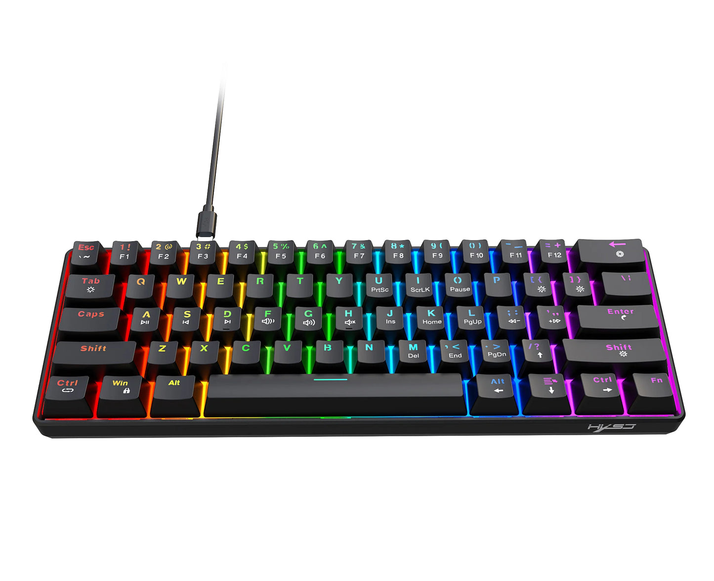 RK61 Wired 60% Mechanical Gaming Keyboard RGB Backlit 61 Keys Ultra-Compact Hot Swappable Red Switch provides a smooth
