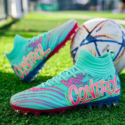 Chaussures de football pour homme, crampons, baskets montantes, chaussures de foot de haute qualité, antidérapantes, pour futsal, gazon, match en salle, best-sellers FG/TF