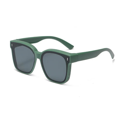 Fashion Square Polarized Sunglasses Cover Over Myopia Prescription Glasses Portable Men Women Vintage Fishing Driving Eyewear ﻿