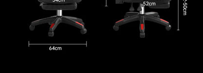 Ergonomic Office Chair with Back Support Design, Adjustable Height Gaming Chair, Reclining Swivel Computer Chair with Armrests & Footrest