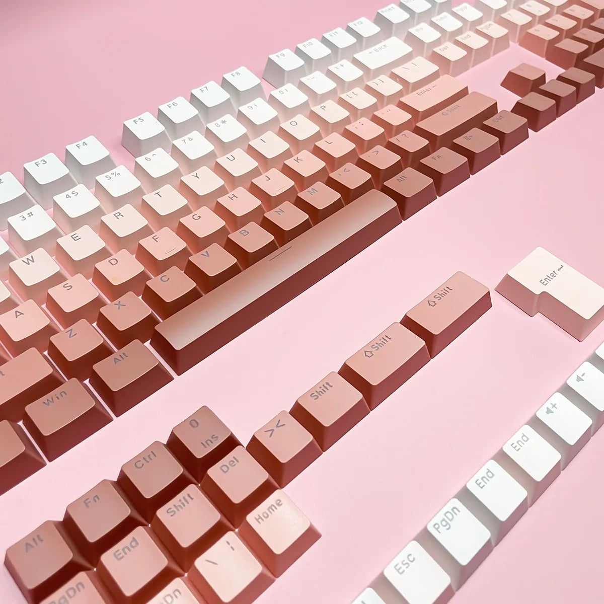 Gradient backlit RGB Gamer Keycaps For Mx Switch Mechanical Keyboard OEM Profile PBT Keycap White Blue ISO Layout Key caps DIY