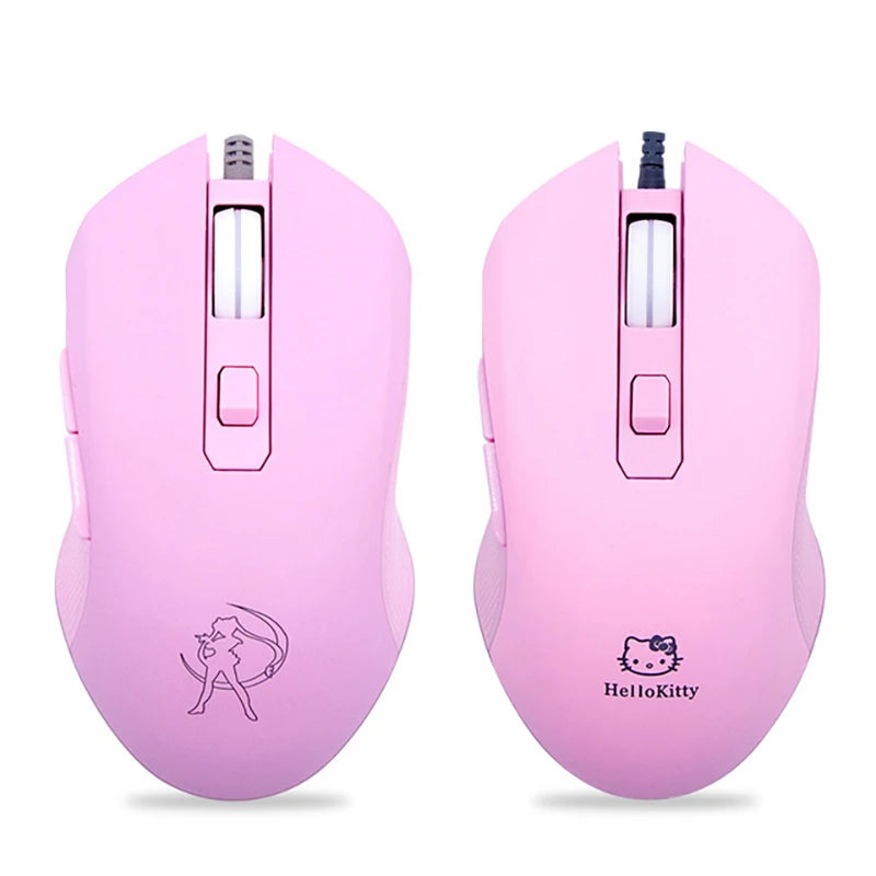 UTHAI DB49 Wired Pink Gaming Mouse, Cute RGB Wired Gaming Mouse with 3200 DPI, Silent USB Computer Mouse for PC, Laptop & Office