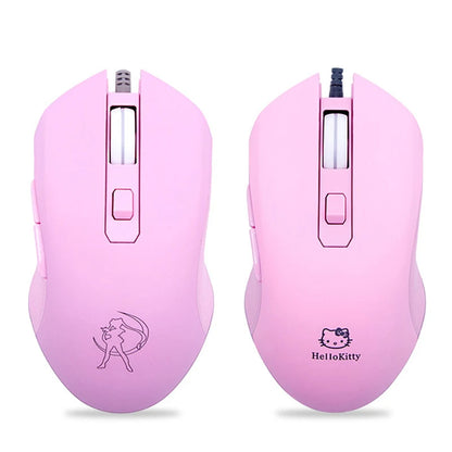 UTHAI DB49 Wired Pink Gaming Mouse, Cute RGB Wired Gaming Mouse with 3200 DPI, Silent USB Computer Mouse for PC, Laptop & Office