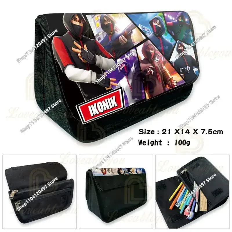 Victory Royale Student Boys Girls Fortnite Capacity Pencil Stationery Case Peely Llama Hero Children's Pen Box Kids Teen Bags