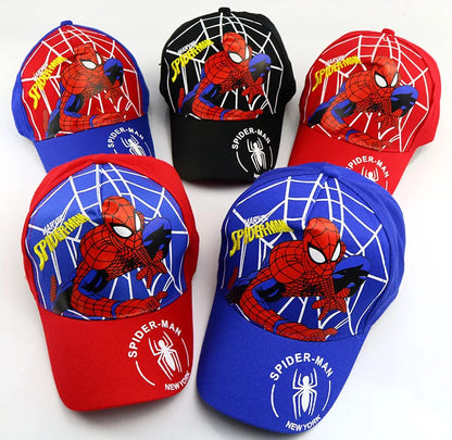 Figurka z anime Marvela Spider-Man – czapka z daszkiem z motywem kreskówkowym, bawełna i poliester, czapka z daszkiem dla chłopców i dziewcząt, akcesoria do nakryć głowy, prezent urodzinowy dla dzieci