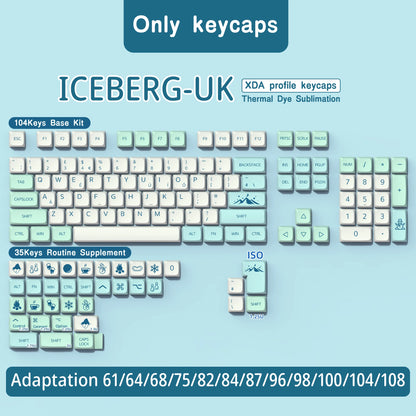 Spanish French Korean Brazilian Japanese Russian Iceberg XDA Profile keycaps ISO Enter PBT keycap For Mechanical Keyboard DIY