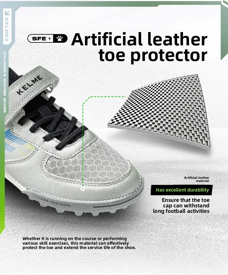 Kelme Children's Soccer Shoes TF Nail Shoes for Elementary School Students Artificial Grass Five-a-Side Football Shoes