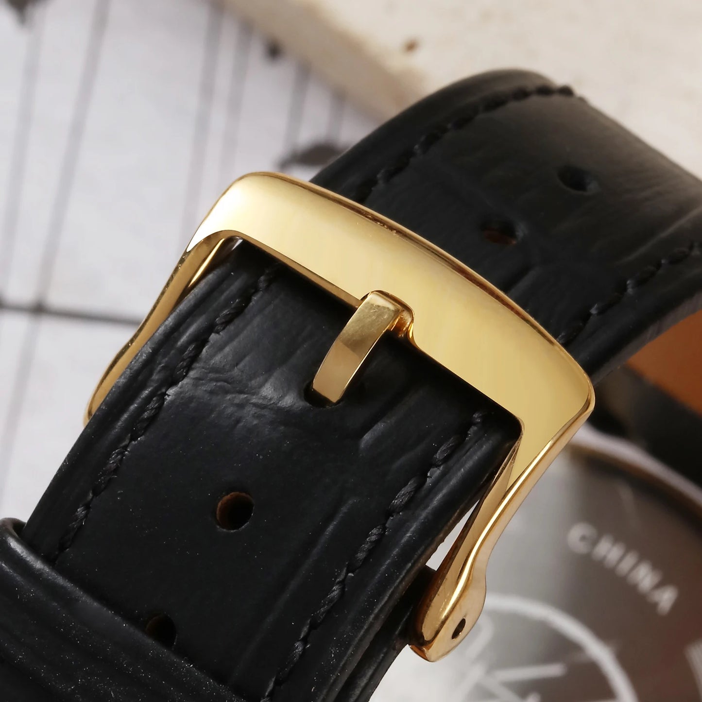 【Escapement Time】Quartz Movement Watch 38.5mm Case Enamel White Waterproof 50M Blue Heat Treatment Hand