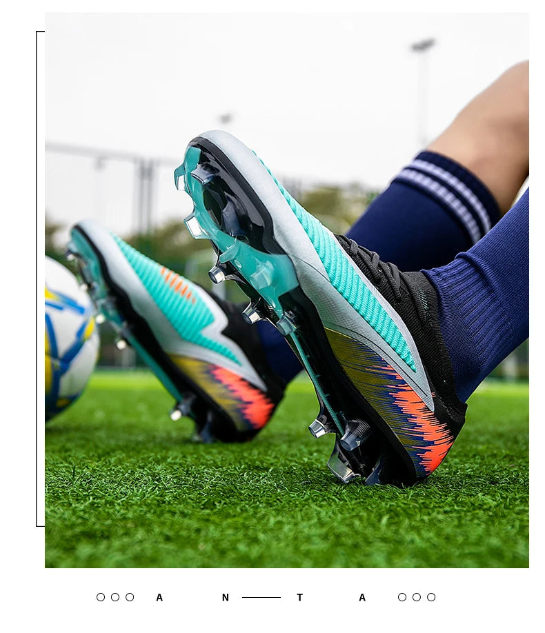 New Men's Football Boots Cleats Shoes Soccer Long Spikes FG Ultralight Training Soccer Shoes Non-Slip Outdoor Match Drop Shipping