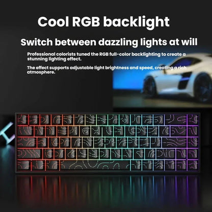 K61 USB Mini Mechanical Gaming Wired Keyboard Hot-Swappable Mechanical Keyboard Detachable Cable