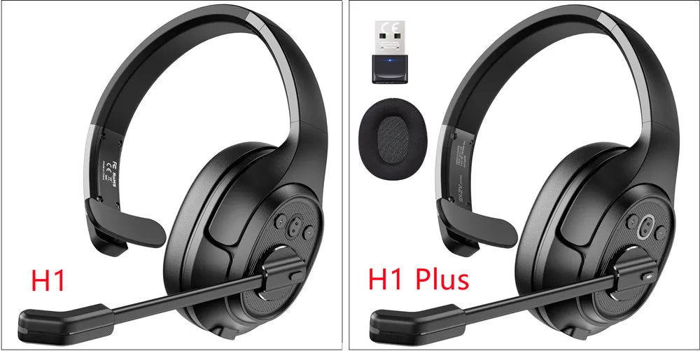 EKSA H1 Bluetooth 5.0 Headset Wireless Headphones With Mic Ai ENC Noise Cancelling Office Earphones For Driver Call Center Skype