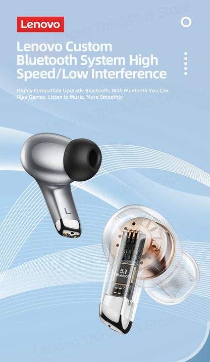 Lenovo LP5 TWS Wireless Bluetooth Earphones with Mic, Lenovo LP5 Gaming Earbuds Bluetooth 5.3 Headphones, Noise Cancelling Sports Earbuds with HD Calls & Charging Case