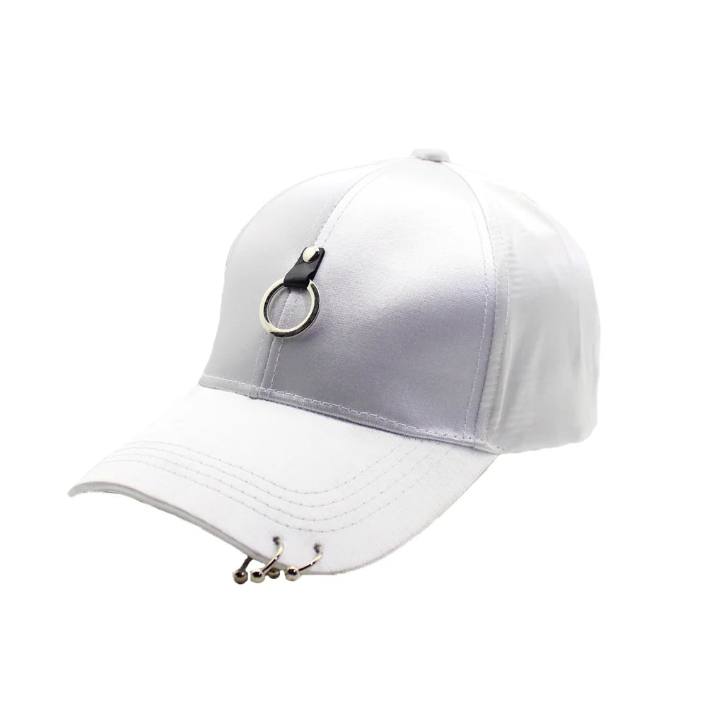 Casquette de baseball Snapback pour femmes et hommes, style hip-hop et K-pop, couleur unie avec anneau, pour les amateurs de sport, de danse et de voyage, casquette « Dad Hat », streetwear, ajustable