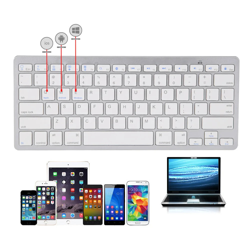 78 Keys Wireless Keyboard Bluetooth-compatible Russian/Korean/Hebrew/Spanish/Arabic for iPad Air Pro for Windows/Android Laptop