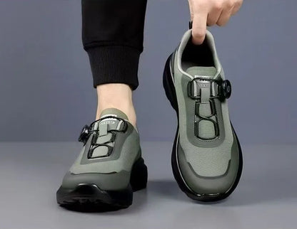 Zapatillas deportivas nuevas para hombre con botón giratorio, de plataforma, para conducir, para caminar, para actividades al aire libre, resistentes al desgaste, para correr y para deporte, talla grande