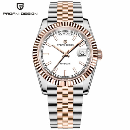 PAGANI DESIGN Luxury Men Watch Sapphire mirror Luminous Stainless Steel Watch Week Date Mechanical Waterproof ST16 Man watch