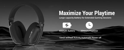 ATTACK SHARK L80 Ultra-Light 180g Gaming Headset – Tri-Mode Wireless (Bluetooth 5.3 / 2.4G / Wired), 5.1 Surround Sound, 40mm Drivers, Pluggable Mic