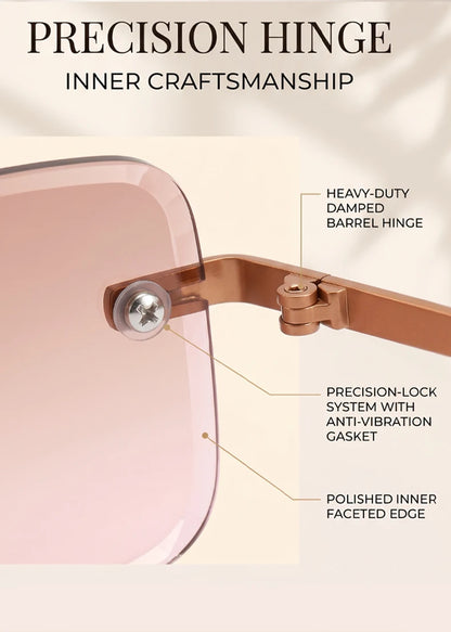 Rimless Rectangle Sunglasses Women 2026 Luxury Designer Fashion Retro Metal Sun Glasses Trendy Y2K Shades Small Frame Eyewear