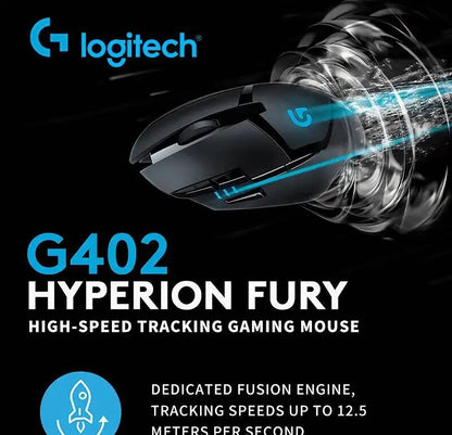 Logitech G402 Wired Gaming Mouse, 4000 DPI Gaming Mouse with 8 Programmable Buttons, 32-Bit ARM Processor, USB Optical Gaming Mouse for PC Gaming & Work