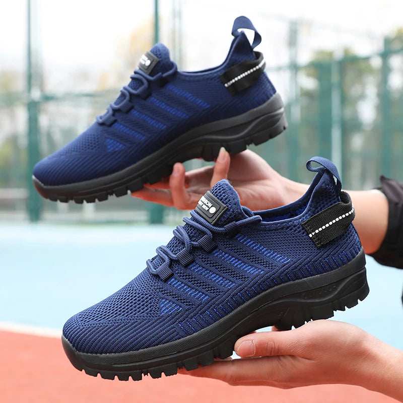 Men's Casual Shoes Breathable Fly Woven Mesh Upper Comfortable Outdoor Walking Cycling Exercise Shoes for Men Tenis Para Hombre