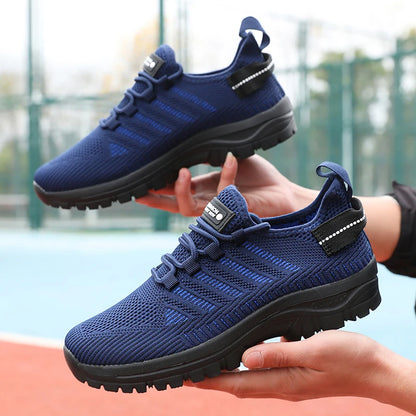 Men's Casual Shoes Breathable Fly Woven Mesh Upper Comfortable Outdoor Walking Cycling Exercise Shoes for Men Tenis Para Hombre