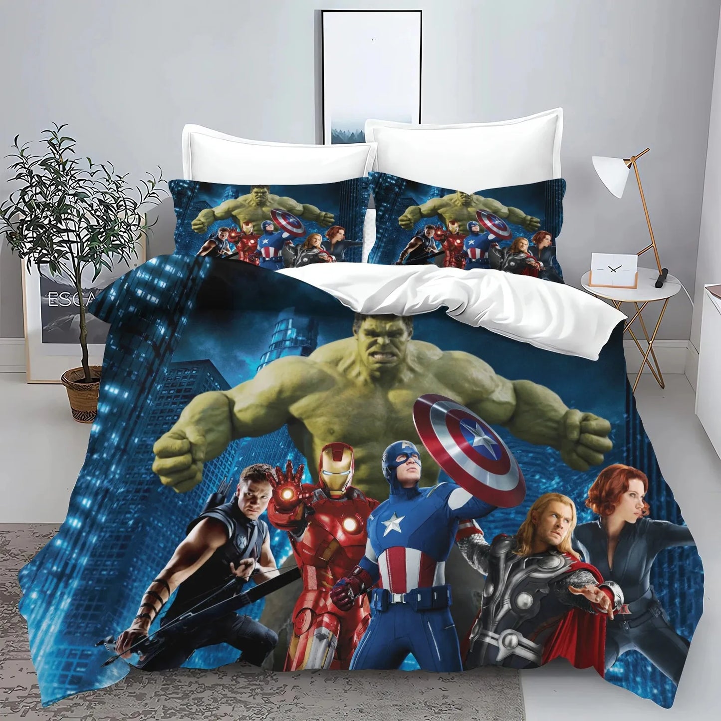 The Avengers Hero Duvet Cover Pillowcase Bedding Set Adult Boy Girl Bedroom Decoration Children Single Double Large Size