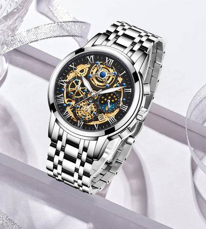 LIGE 2024 New Fashion Gold Women Watch Top Brand Luxury Waterproof Watches for Women Sport Quartz Chronograph Relogio Feminino