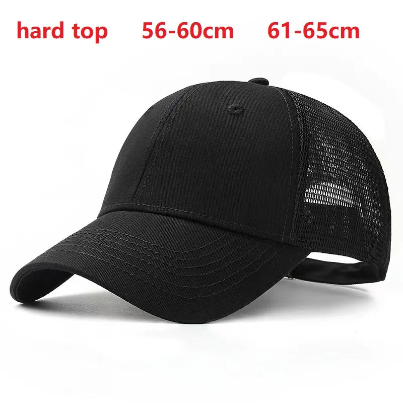 Baseball Caps for Big Head Men Women XXL Oversize High Crown Adjustable Plain Solid Snapback Hats 56-60cm 60-65cm