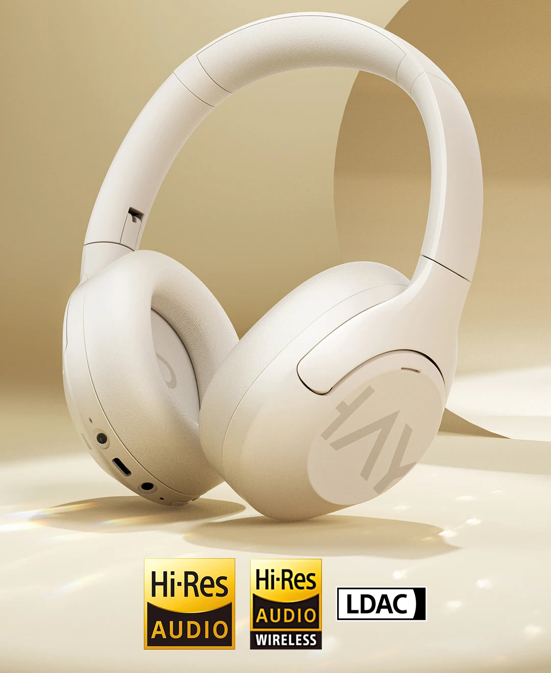 HAYLOU S30 Wireless Bluetooth 5.4 Headphones – 43dB Adaptive Noise Cancelling Over-Ear Headphones, 40mm Driver, 80H Playtime Hi-Res ANC Headset with Microphone