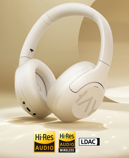 HAYLOU S30 Wireless Bluetooth 5.4 Headphones – 43dB Adaptive Noise Cancelling Over-Ear Headphones, 40mm Driver, 80H Playtime Hi-Res ANC Headset with Microphone