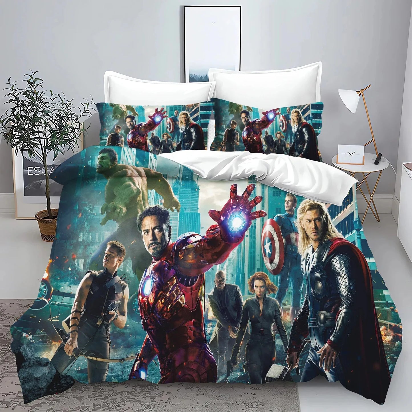 The Avengers Hero Duvet Cover Pillowcase Bedding Set Adult Boy Girl Bedroom Decoration Children Single Double Large Size
