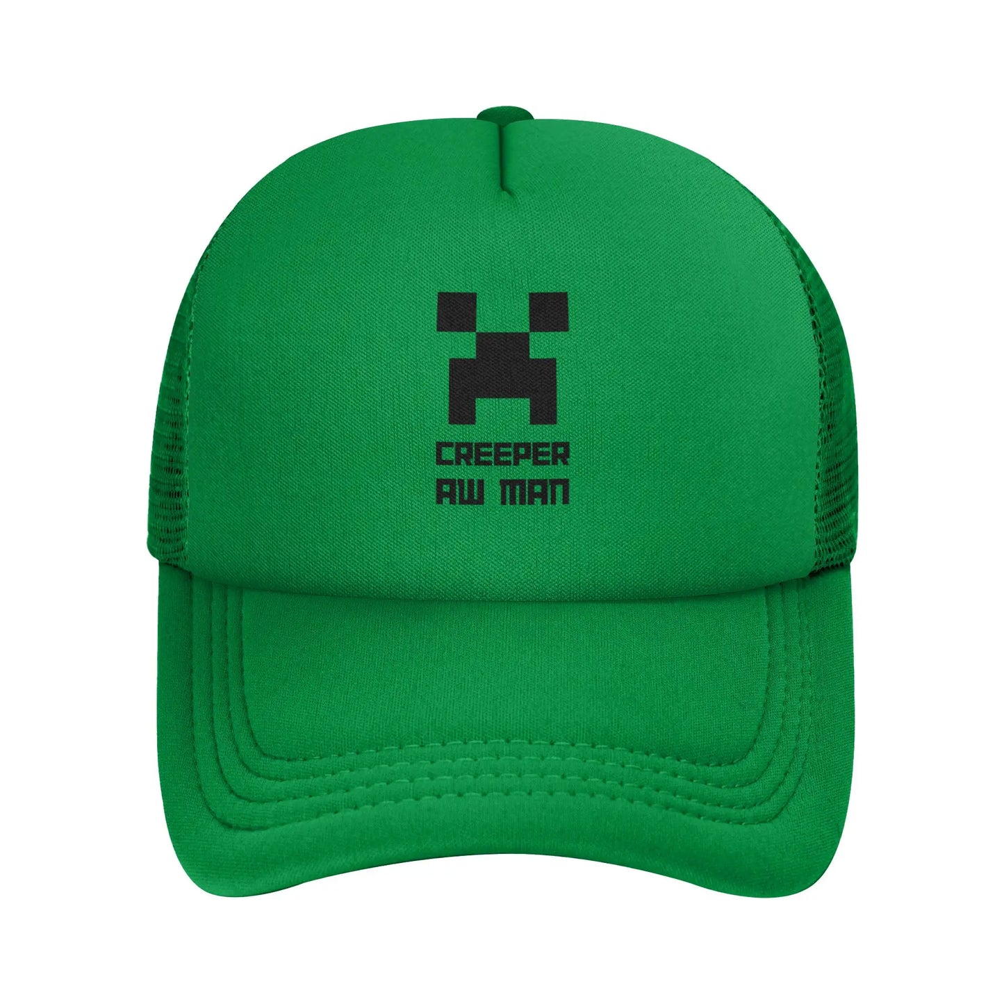 Adult Creepers Big Face Videogame  Trucker Cap Mesh Baseball Cap Polyester Hat Sun Hat Adjustable Racing Cap Summer