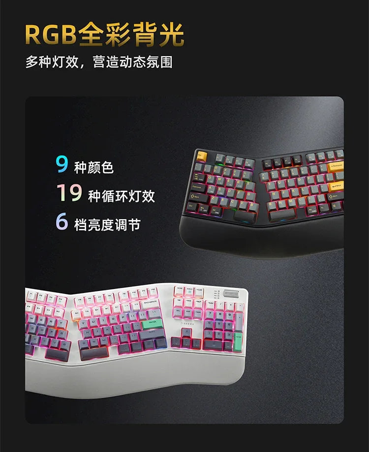 Sanwa Alice Mechanical Keyboard Wireless Tri-mode Gasket Hot-Swap RGB Knob Custom 104key Ergonomic Gaming Office Split Keyboard