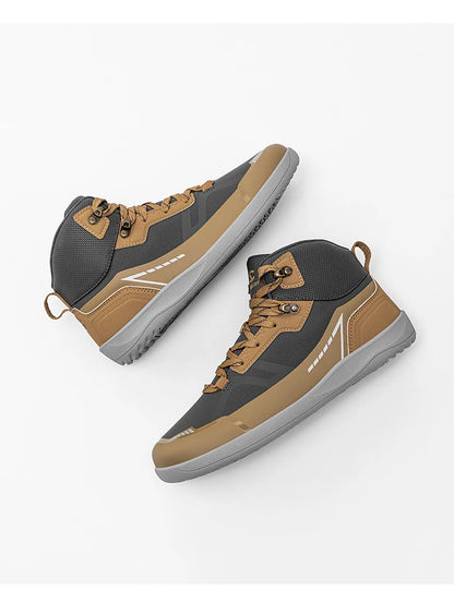 HOBIBEAR unisexe mi haut pieds nus chaussures hommes femmes bout large en cuir artificiel bottes de randonnée en plein air antidérapant chaussures de course