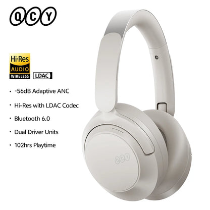 QCY H3S ANC Over-Ear Headphones Bluetooth 6.0 – Hi-Res LDAC Spatial Audio, -56dB Adaptive Noise Cancelling Wireless Headset