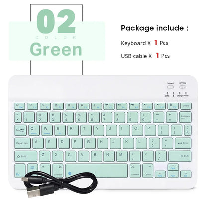 Spanish Russian Arabic Korean Portable 10 inch Wireless Keyboard and Keyboard set For iPad Samsung Tablet Laptop IOS Android