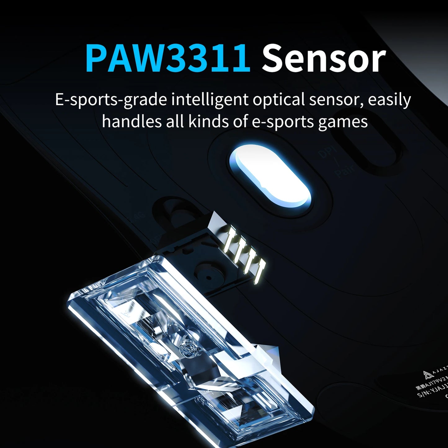 AJAZZ AJ179 V2 MAX tri-mode högerhänt mus, 56g lättviktsdesign, PAW3311-sensor, Huanuo Micro Switch, TelinkMicrochip