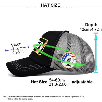 New 3D premium NASA embroidered baseball cap, summer color blocked mesh cap, men's and women's outdoor casual duckbill cap