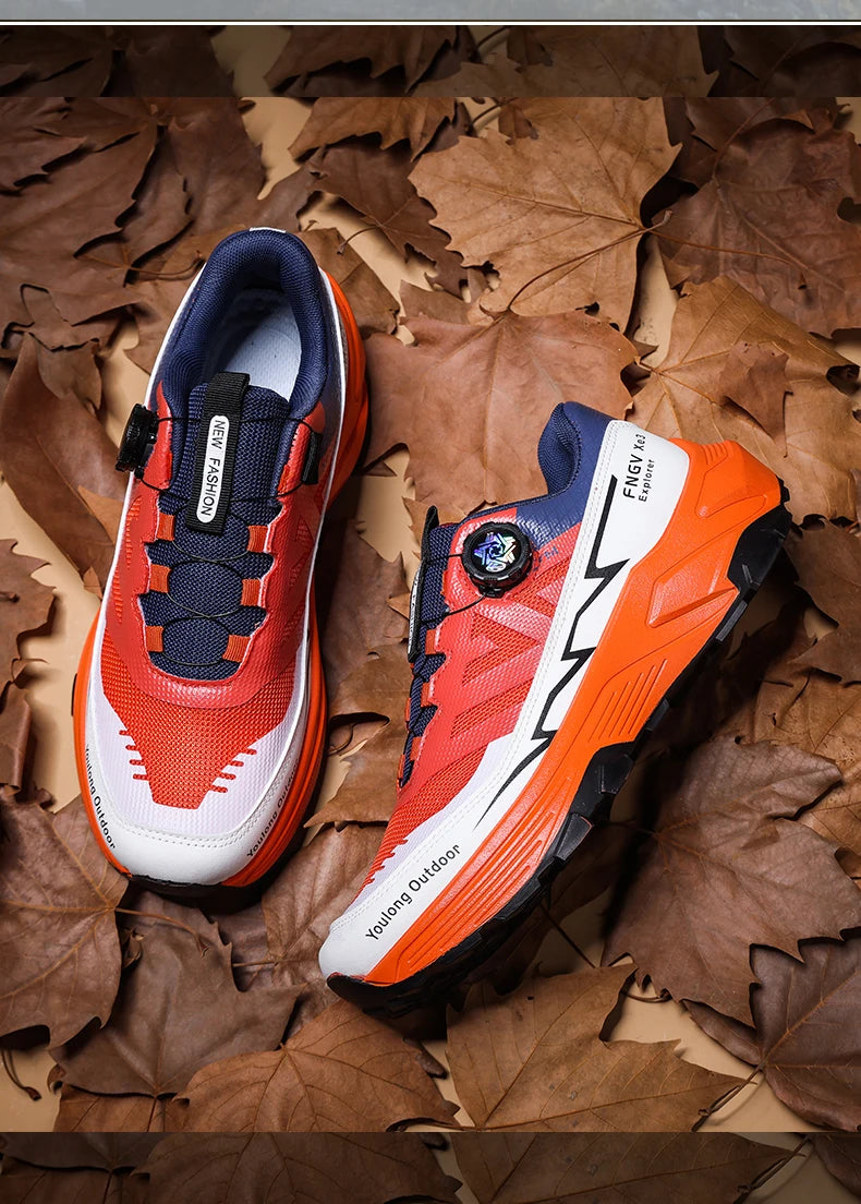 Men's Sneakers Casual Outdoor Anti-Slip Shock-Absorbing Versatile Off-Road Hiking Shoes, Comfortable Soft Sole Running Shoes for Men