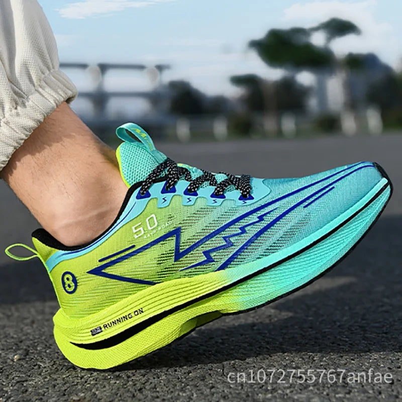 Men's Running Shoes Carbon Board Light Ultra Cushion Breathable Marathon Shock Absorption Support Sneaker Woman Comfy Sport Shoe